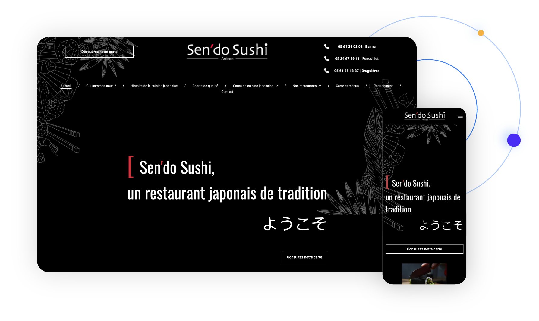 Site Internet visuel Sen’do Sushi